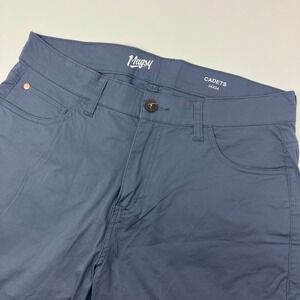 Mugsy Cadets Pants Men's 34x34 Blue Stretch Slim Casual Travel
